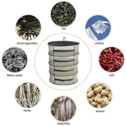 4-Layer Space-Saving Herb & Plant Drying Rack - Collapsible Design - Très Elite