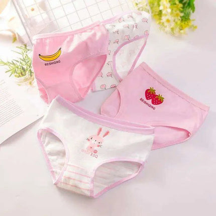 4-Pack Girls' Cotton Briefs - Comfy Triangle Underwear for Ages 2-10 Years - Très Elite