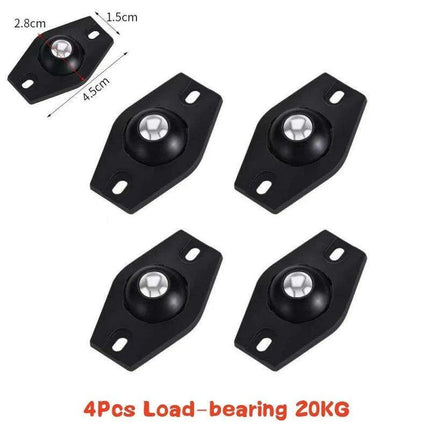 4-Pack Premium Heavy Duty Stainless Steel Furniture Casters with 360° Mobility and Easy Peel-and-Stick Installation (Load Capacity: 20/200Kg)..