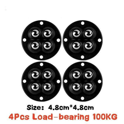 4-Pack Premium Heavy Duty Stainless Steel Furniture Casters with 360° Mobility and Easy Peel-and-Stick Installation (Load Capacity: 20/200Kg)..