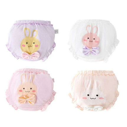 4-Pack Soft Cotton Cartoon Underwear for Baby Girls, Breathable Kids Panties for Ages 1.5-5 Years - Très Elite