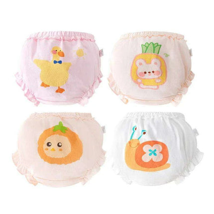 4-Pack Soft Cotton Cartoon Underwear for Baby Girls, Breathable Kids Panties for Ages 1.5-5 Years - Très Elite