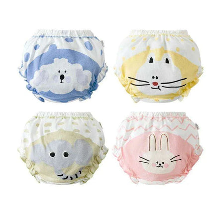 4-Pack Soft Cotton Cartoon Underwear for Baby Girls, Breathable Kids Panties for Ages 1.5-5 Years - Très Elite