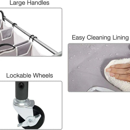 4-Section Portable Laundry Organizer with Waterproof Bags for Effortless Sorting - Très Elite