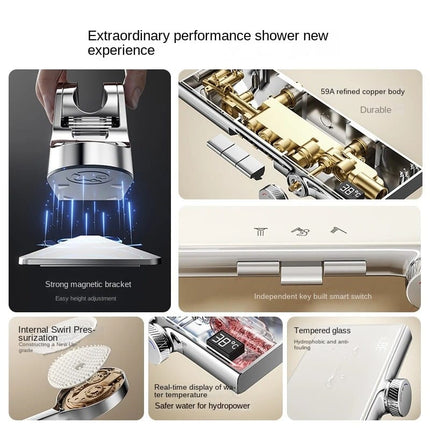 AliKopy Modern Concealed Shower Set with Easy Installation & Storage S
