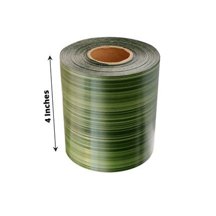 AliKopy 50 Yards Waterproof Green Ti Leaf Satin Ribbon - Two-Sided, 4"