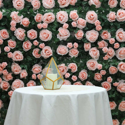 AliKopy 4 Pack Blush Silk Rose Flower Wall Panel, Easy Install, 12 Sq