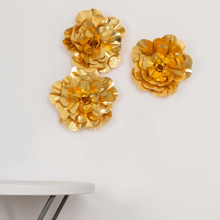AliKopy 4 Pack 16" Large Metallic Gold Foam Roses - Real Touch & DIY C