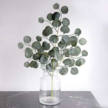 AliKopy 4 Pack 25" Frosted Green Eucalyptus Leaf Branches - Realistic