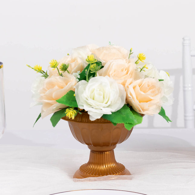 AliKopy 4-Pack Roman Style Gold Flower Pot Vases - 6" Classic Urn Plan
