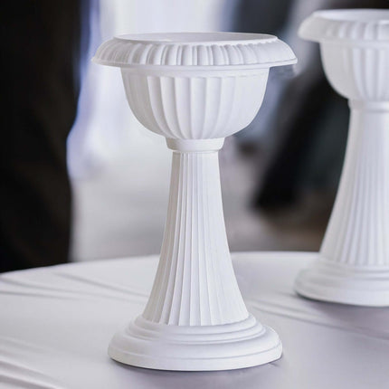 AliKopy 4 Pack 22" Tall White PVC Pedestal Plant Stands - Italian Desi
