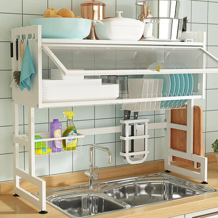 Over-the-Sink Dish Drying Rack | Dustproof & Space-Saving