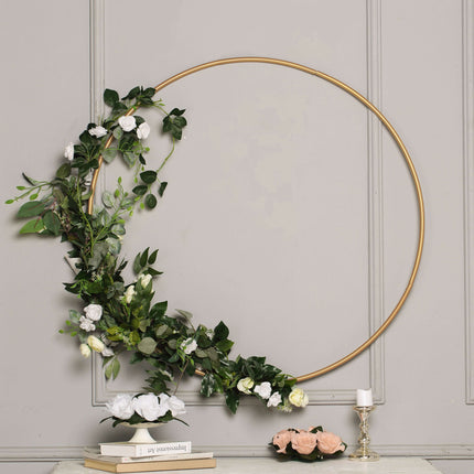 AliKopy 40" Gold Heavy Duty Metal Hoop Wreath - Durable Floral Hoop