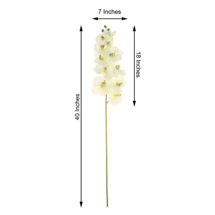 AliKopy 40" Tall Cream Artificial Silk Orchid Flower Bouquets - 2 Stem