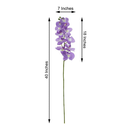 AliKopy 40" Tall Lavender Lilac Silk Orchid Flower Bouquets, 2 Stems
