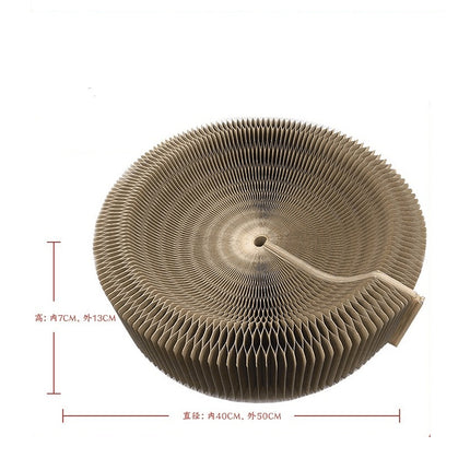 Cat Scratching Board Curved 50cm Diameter Corrugated Paper
