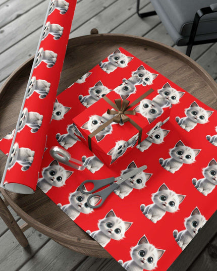 Customized Cat-Inspired Eco-Conscious Gift Wrapping Paper Set in Three Sizes