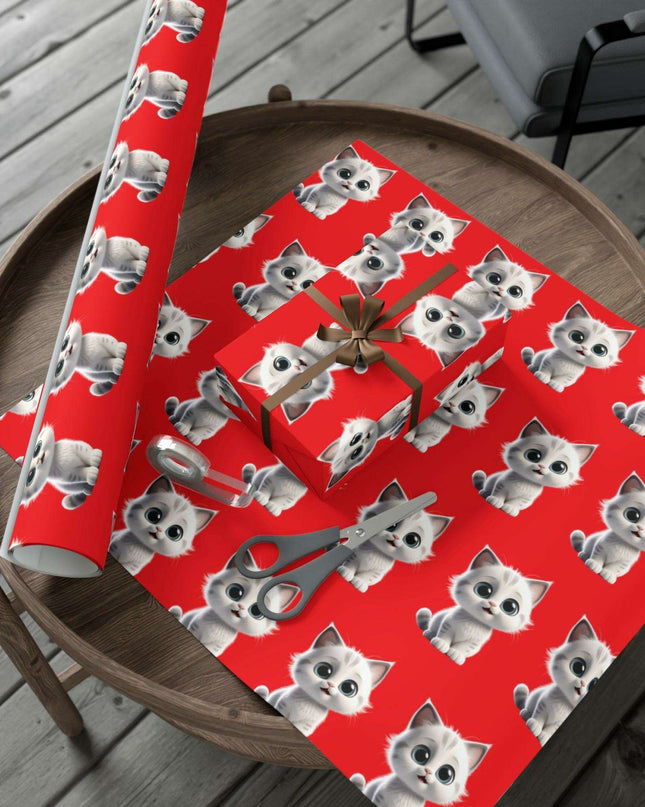 Customized Cat-Inspired Eco-Conscious Gift Wrapping Paper Set in Three Sizes