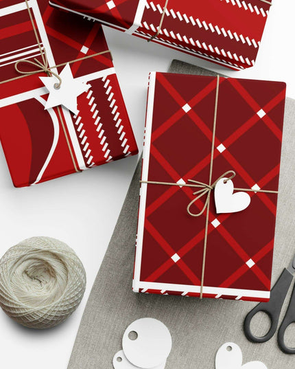 Luxurious Customizable Red Holiday Gift Wrap Set - Elevate Your Present Experience