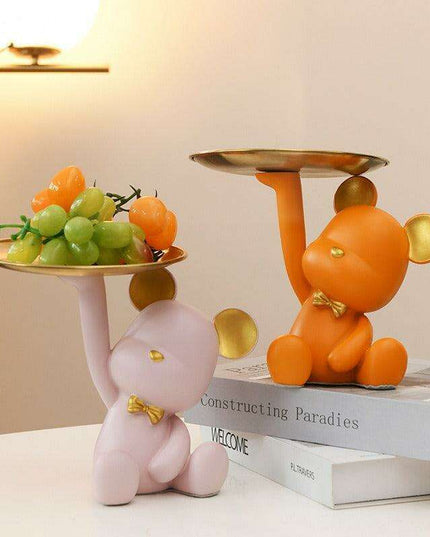 Whimsical Cartoon Bear Key Organizer Tray for Chic Home Decor