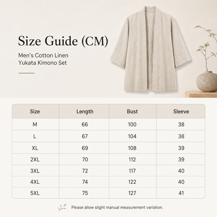 Elegant Cotton Linen Men's Yukata Kimono Robe - Chic Asian-Inspired Lounging Attire - Très Elite