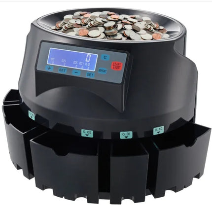 VEVOR Coin Sorter & Counter - 300 Coins/Min, LCD Display, Wrapper