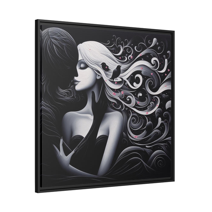 Sustainable Elegance: Premium Valentine Matte Canvas Wall Art - Black Pinewood Frame