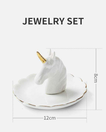 Luxurious Gold Ceramic Jewelry Holder with Hanging Tray