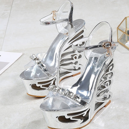 Peekaboo Studio Vintage 15cm High Heels with Buckle Strap for Nightclu