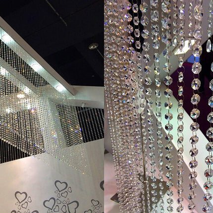 Crystal octagonal bead curtain