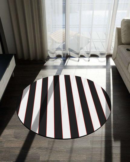 Colorful Striped Chenille Round Rug - 60x60 Inches by Maison d'Elite