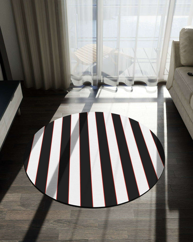 Colorful Striped Chenille Round Rug - 60x60 Inches by Maison d'Elite