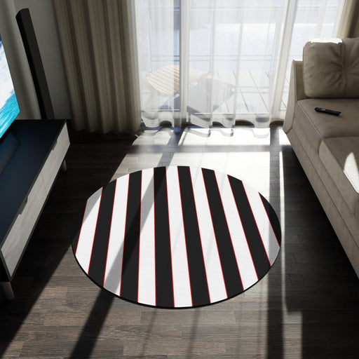 Vibrant Striped Chenille Circular Rug - 60x60 Inches from Maison d'Elite
