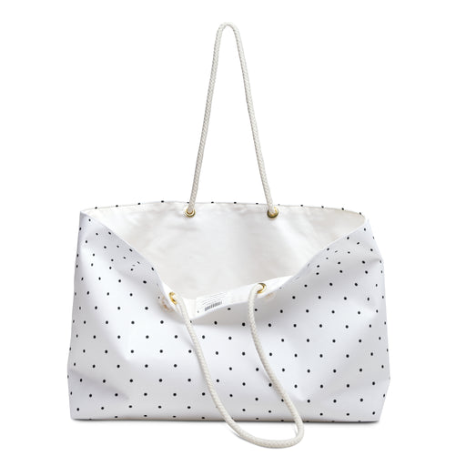 Luxurious Polka Dot Weekender Tote - Your Statement of Style and Sophistication