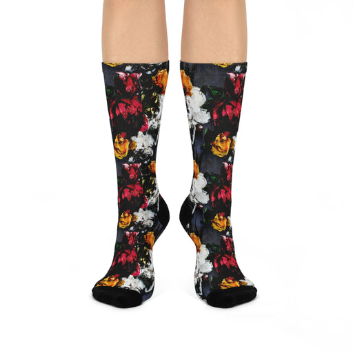 Cozy Plaid Crew Socks with Plush Soles - Universal Fit