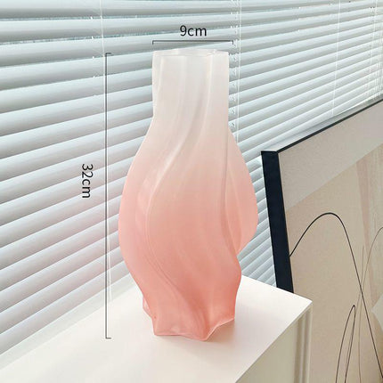 Minimalist Glass Vase For Flower Arrangement With Assorted Whirlwind Colors