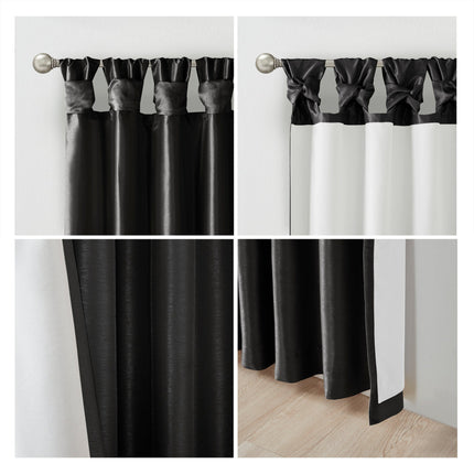 Room and Decor Twist Tab Total Blackout Curtain Panel, 50x95", Blackou