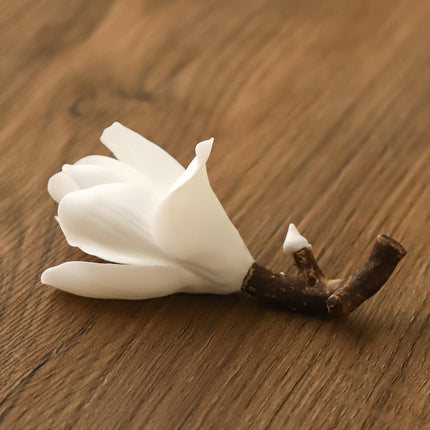 Peekaboo Studio Magnolia Incense Sticks - Handmade Ceramic Flower Desi