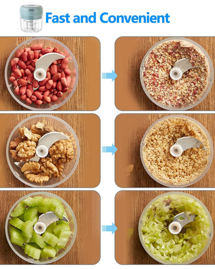 Compact Electric Garlic Chopper with Quick-Slice Technology and Adjustable Capacity