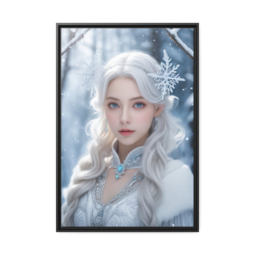 Elegant Snow White Matte Canvas Print Set with Black Pinewood Frame - Maison d'Elite Elegance