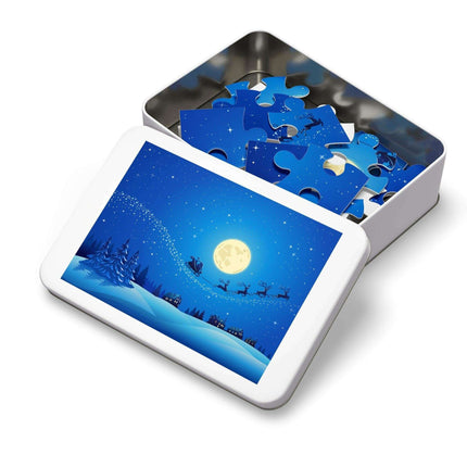 Customizable Family Jigsaw Puzzle Set in Stylish Metal Tin - Made in the USA for Quality Time
