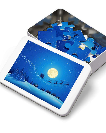 Customizable Family Jigsaw Puzzle Set in Stylish Metal Tin - Made in the USA for Quality Time