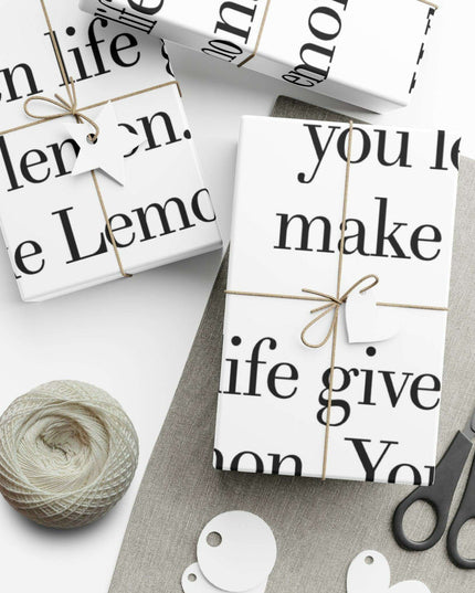 Elegant Lemon-Themed Gift Wrap Paper for Distinctive Presentations