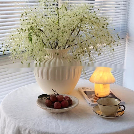 Beige Ceramic Vase Midi Modern New Chinese Style Home Decor