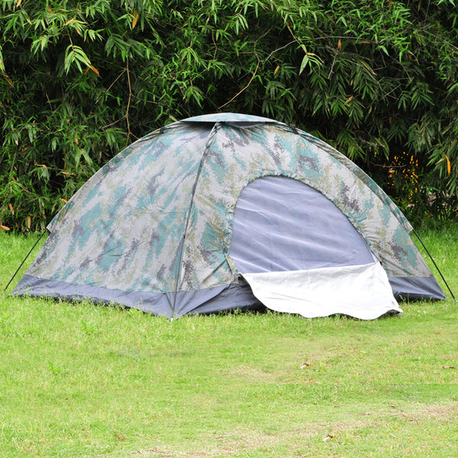 Double Camouflage Camping Tent With Steel Ground Nails And Insect Proof Mesh