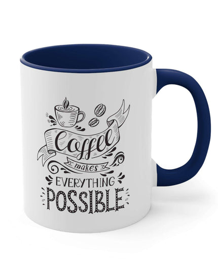 Chic Two-Tone Ceramic Coffee Mug - 11oz for Stylish Sipping