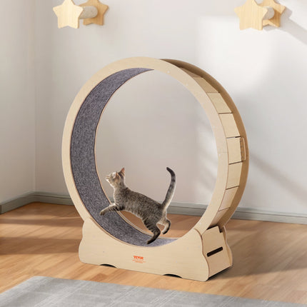Peekaboo Studio Wooden Cat Exercise Wheel - 52" Treadmill for Indoor C
