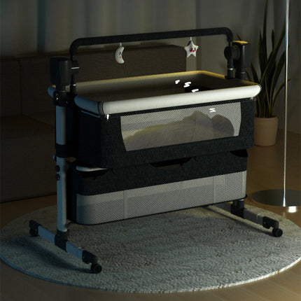 Peekaboo Studio Portable Electric Bassinet - Foldable Bedside Baby Bed