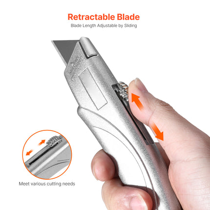 VEVOR Retractable Utility Knife - SK5 Sharp Blades, Quick Change Desig