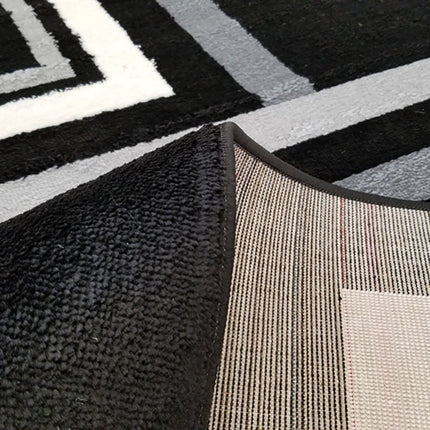 Room and Decor Jersey 7x10 Area Rug - Black Grey Contemporary Design